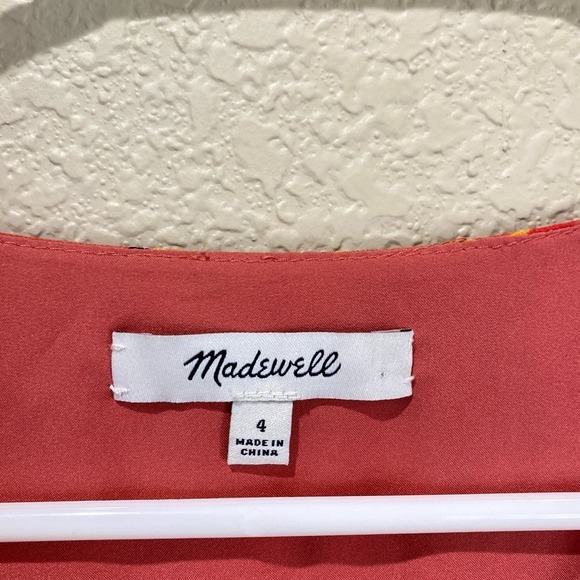 MADEWELL Posy Cactus Flower Dress In Spiced Rose Size 4 - Picture 5 of 9